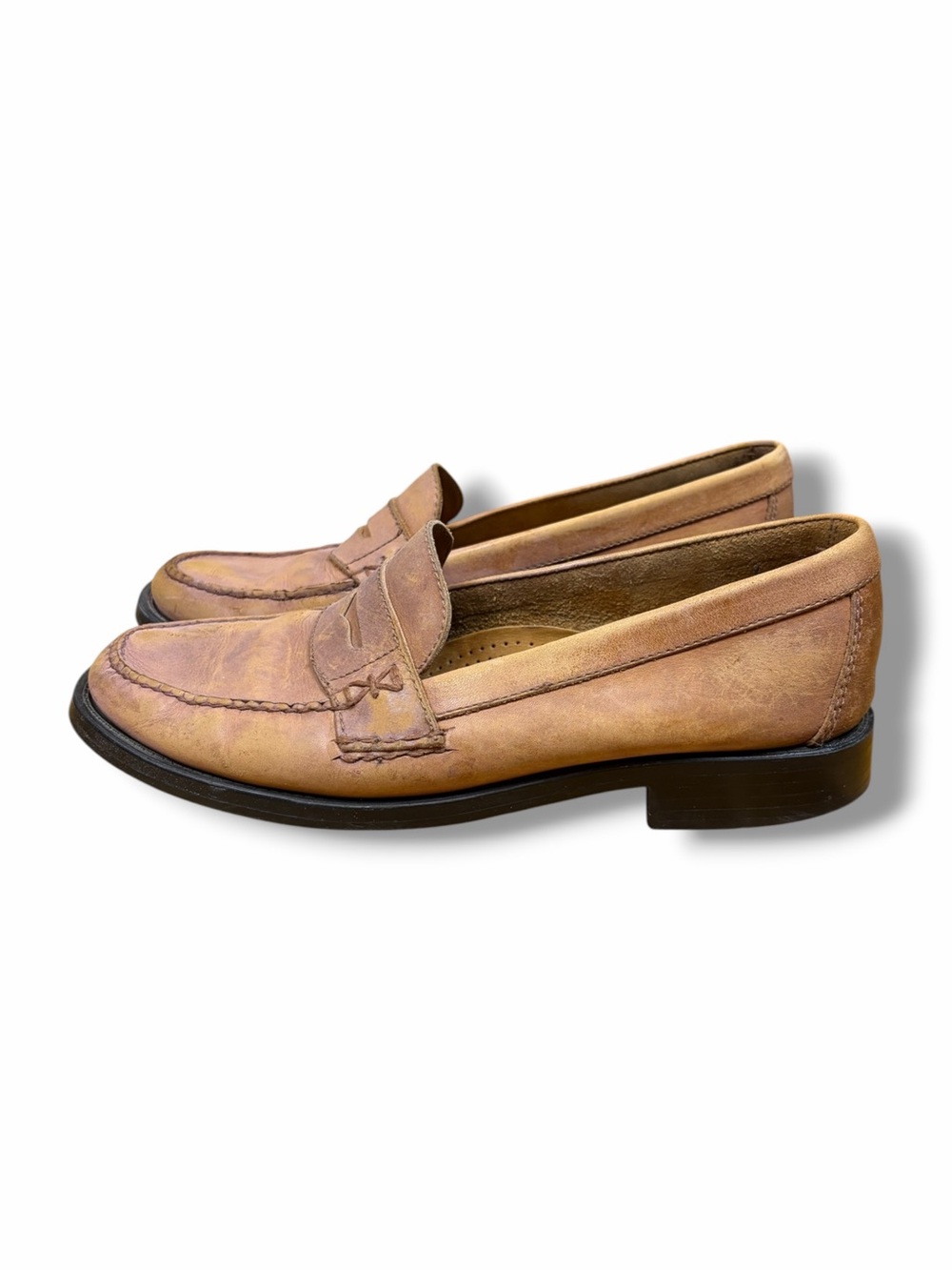 Vintage Bass Weejuns Katherine II Shoes Leather Comfort Loafers Light Brown Sz 9
